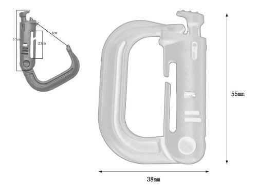 Mosquetón táctico de PVC para sistema Molle, 11.5 g - foto 5