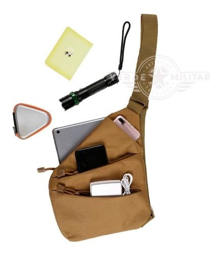 Mochila pushpack delgada de nylon 800D, cruzada y discreta (YB1295) - foto 6