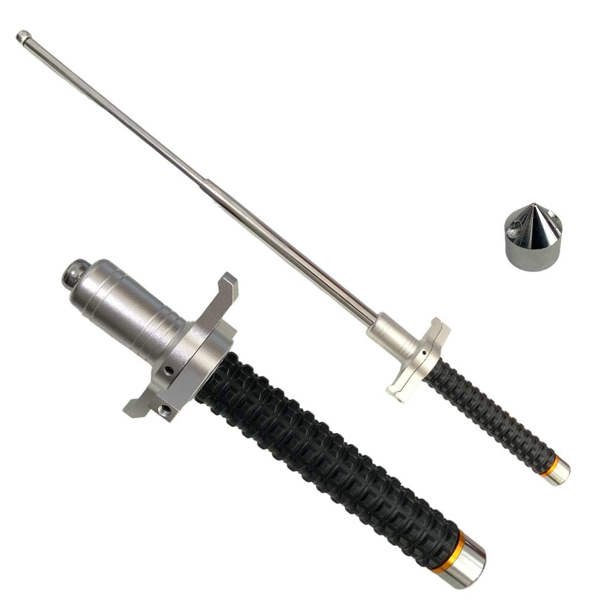 Bastón retráctil de 96 cm con mango tipo espada y rompevidrios, 9888-P