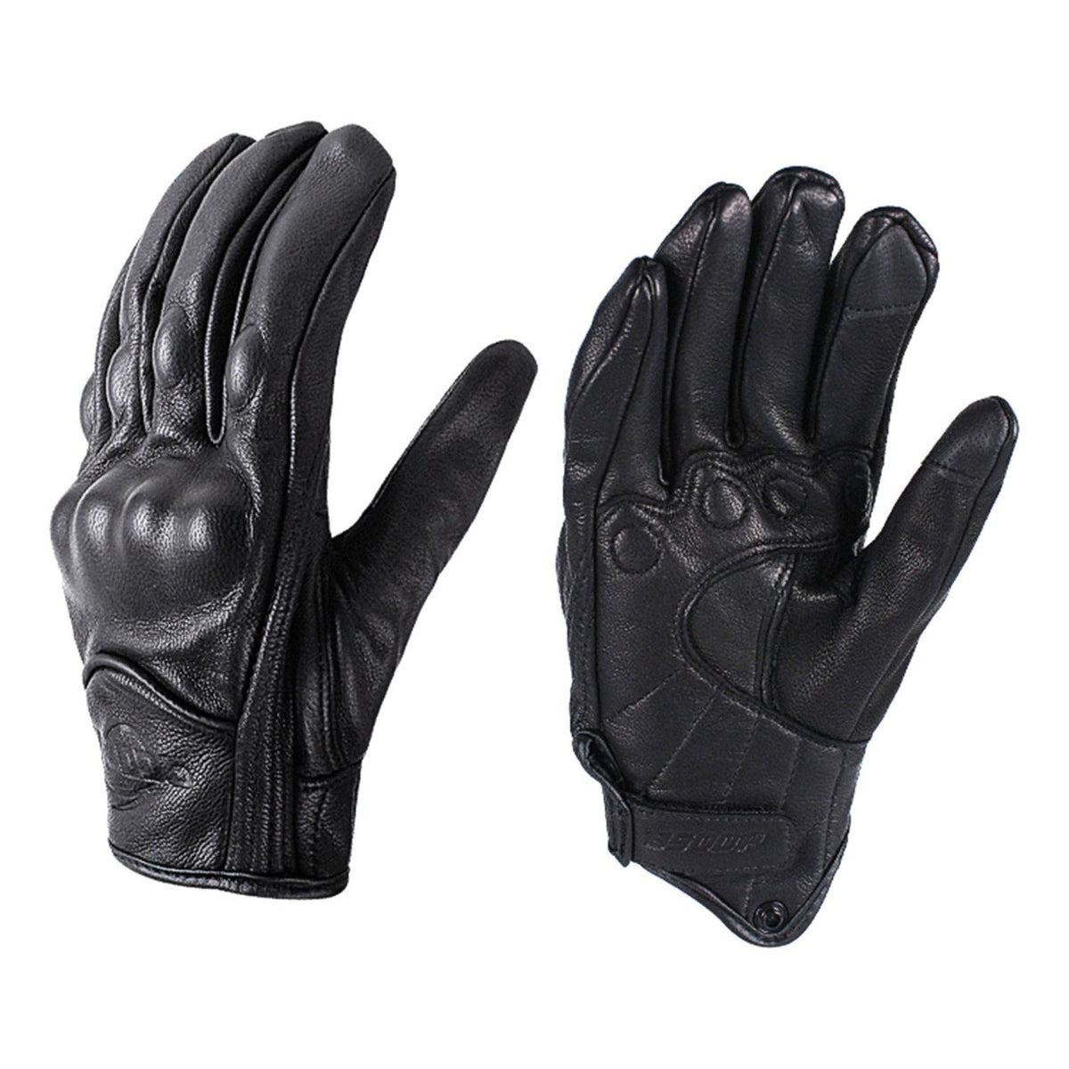 Guantes de moto de piel sintética con protección en nudillos y dedos táctiles - foto 3