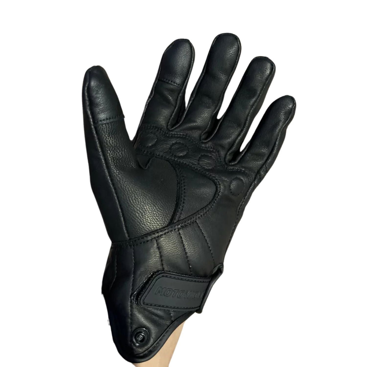 Guantes de moto de piel sintética con protección en nudillos y dedos táctiles - foto 4
