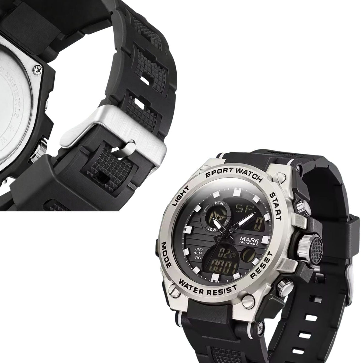 Reloj deportivo con pantalla análoga y digital, resistente al agua 30 m - foto 2