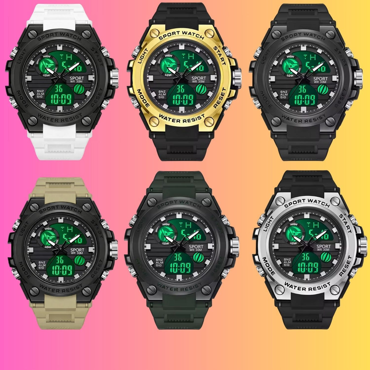 Reloj deportivo con pantalla análoga y digital, resistente al agua 30 m - foto 3