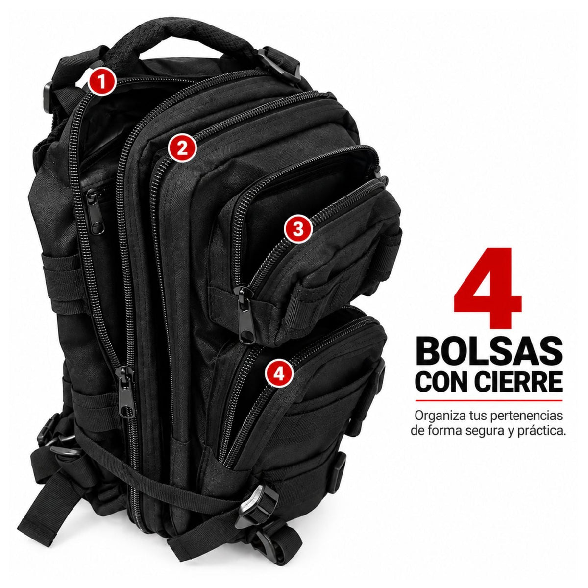 Mochila táctica de 17 L con MOLLE, respaldo acolchado y forro resistente al agua - foto 5