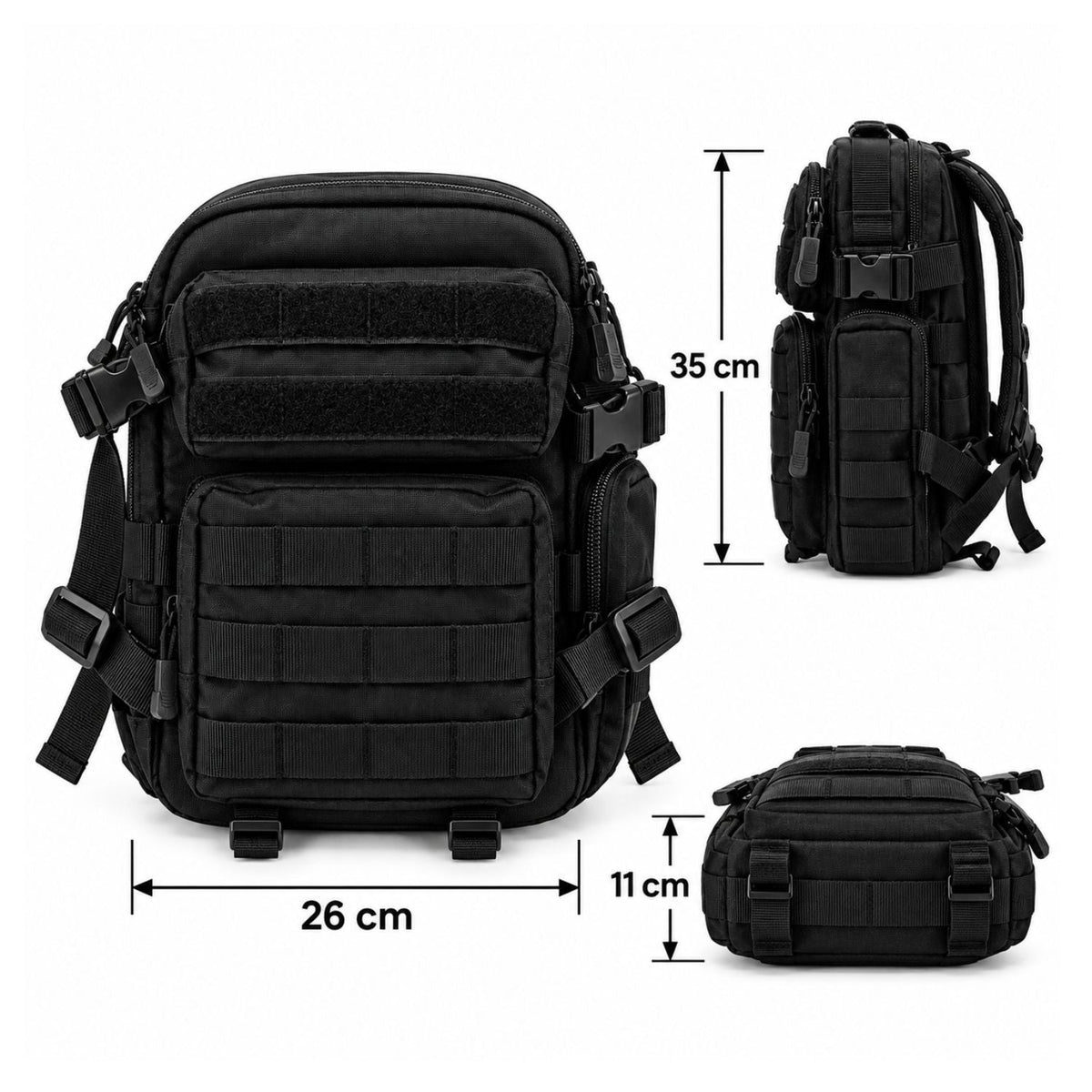 Mochila táctica de 10 L con MOLLE, forro repelente al agua y 4 compartimentos - foto 2