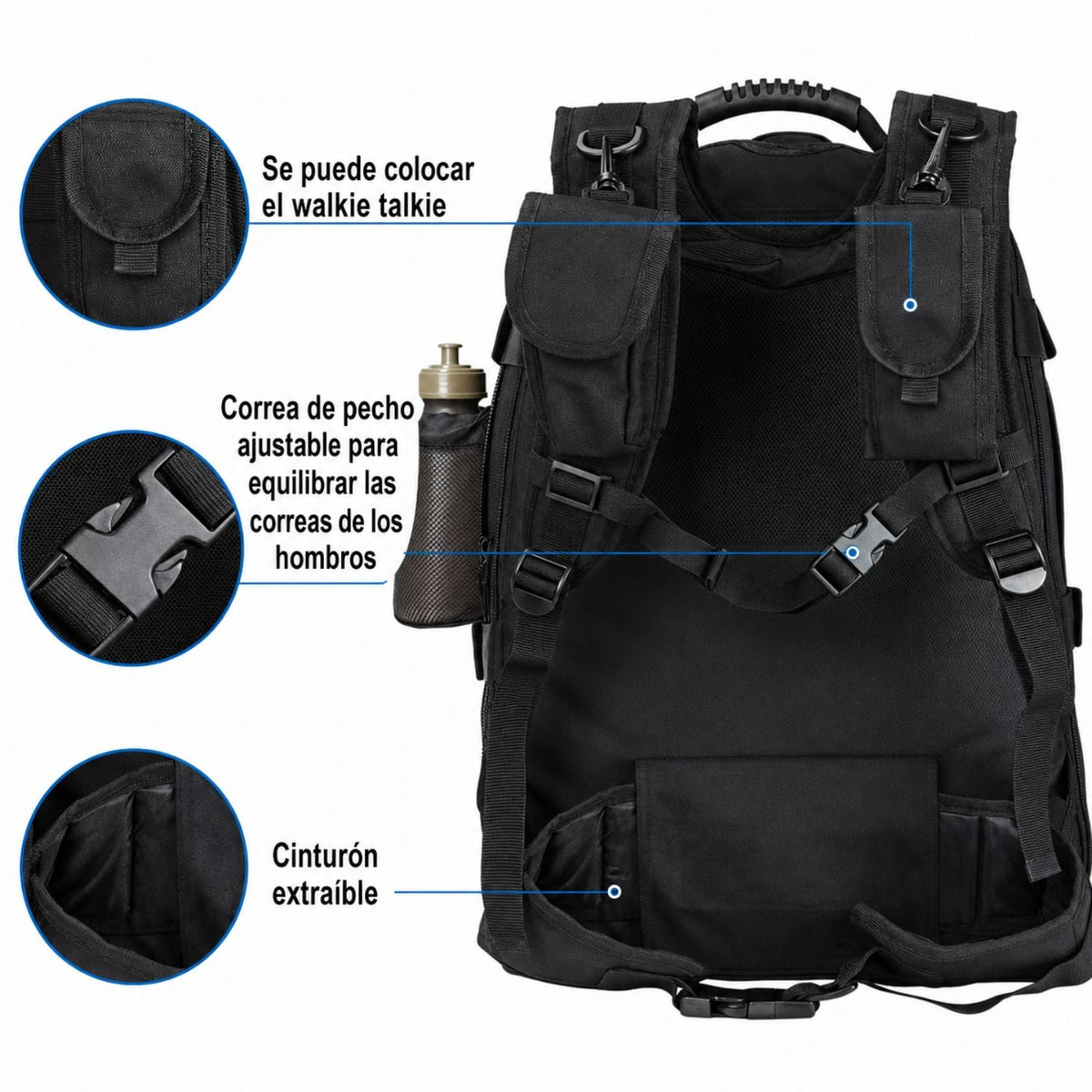 Mochila táctica expandible de 40 a 67 litros con MOLLE - foto 3