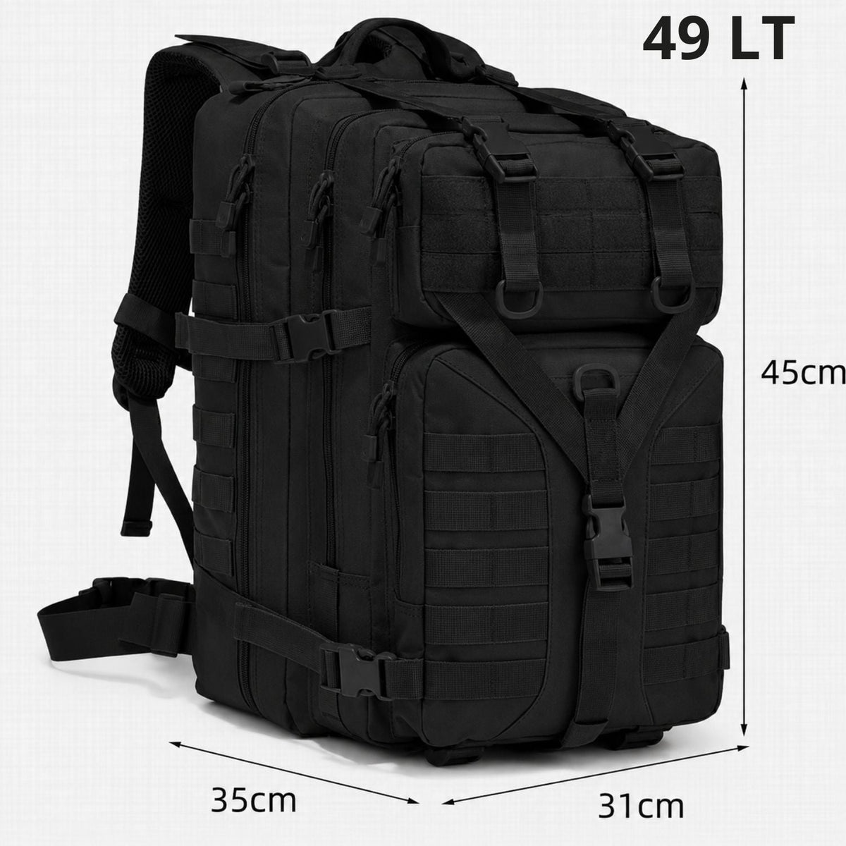 Mochila táctica de 49 litros con MOLLE y respaldo acolchado - foto 4