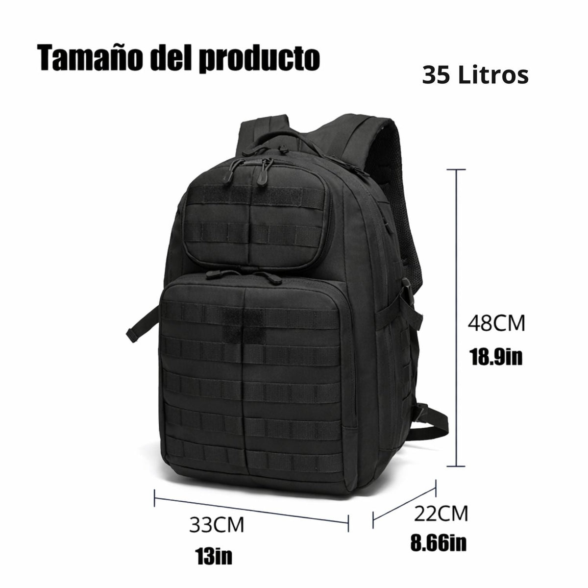 Mochila táctica de 35 L con sistema MOLLE y múltiples bolsas - foto 5