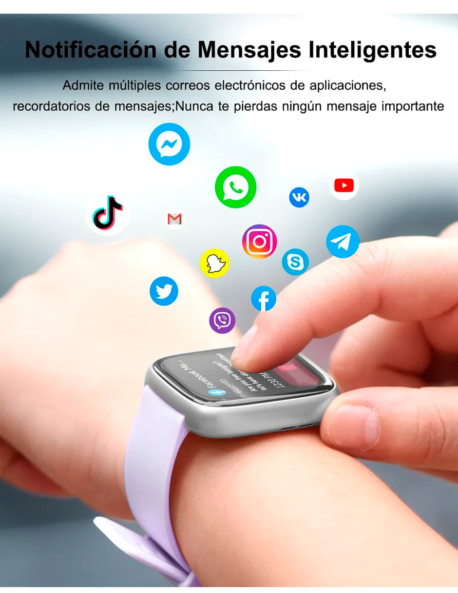 Reloj Inteligente Smartwatch Llamadas Bluetooth Para Alexa Lila