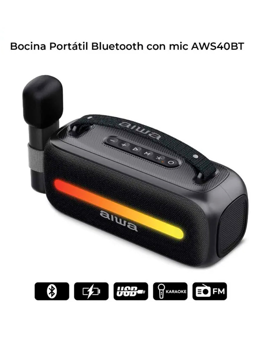 Bocina Portátil con Karaoke Negro
