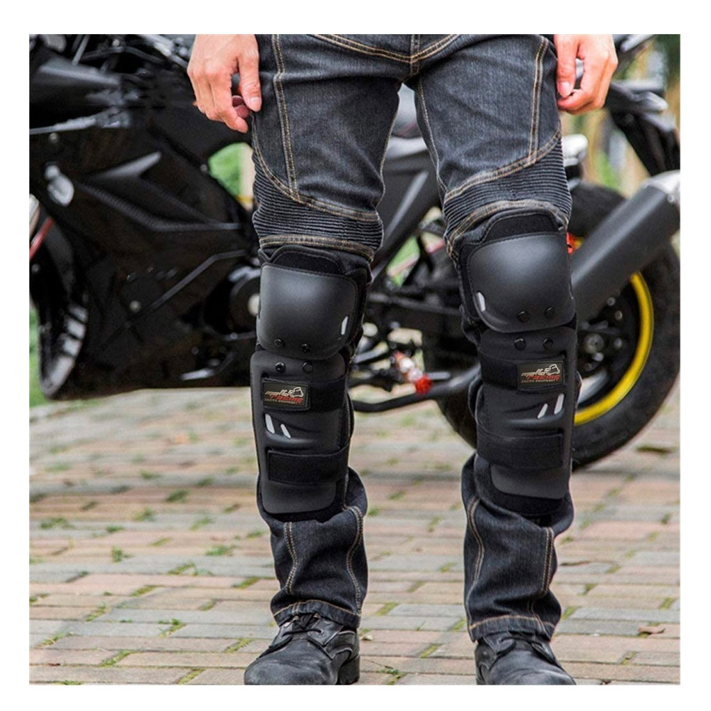 Set de rodilleras y coderas rígidas ABS para moto, ciclismo y airsoft - foto 2