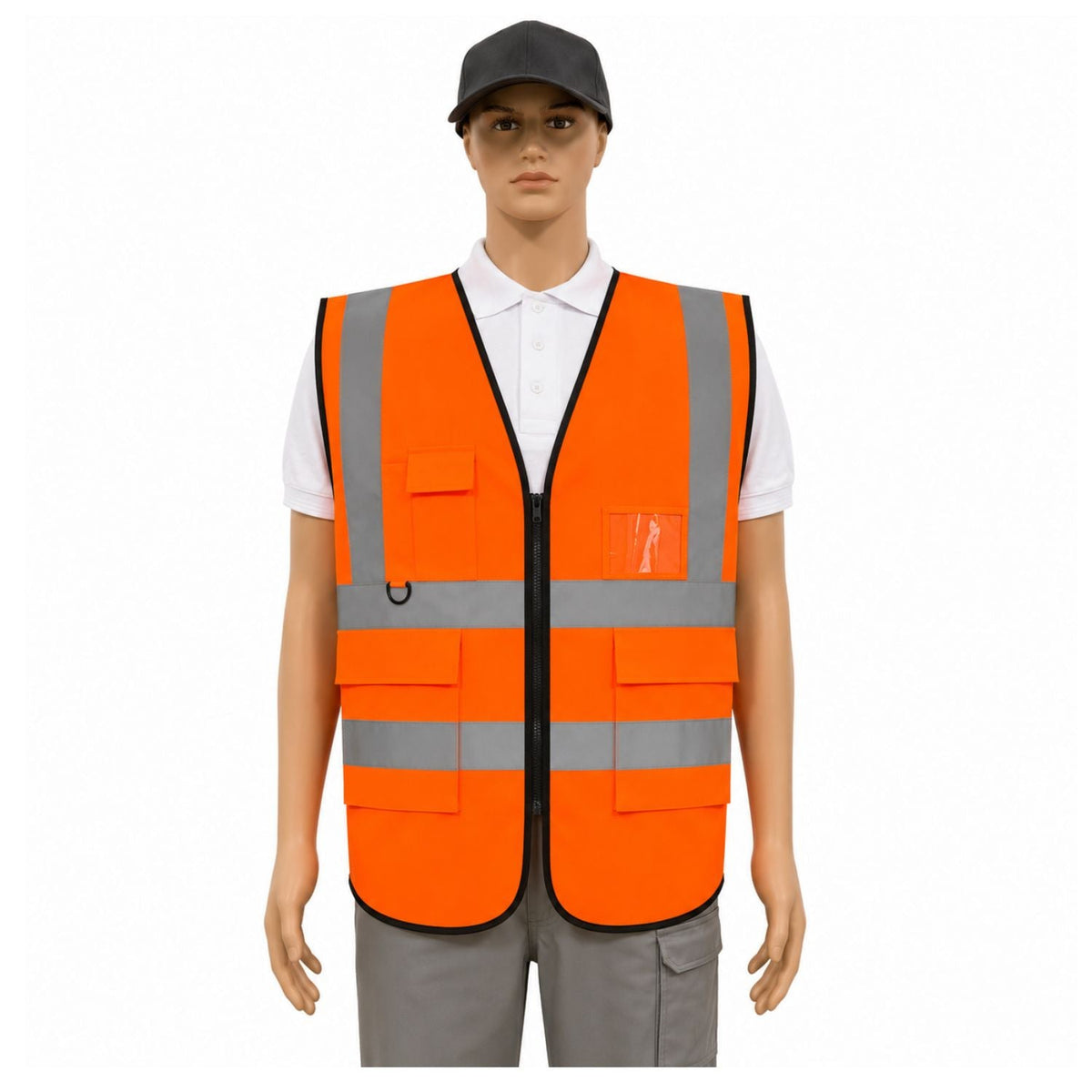 Chaleco reflejante de alta visibilidad con porta credencial y bolsas - foto 4