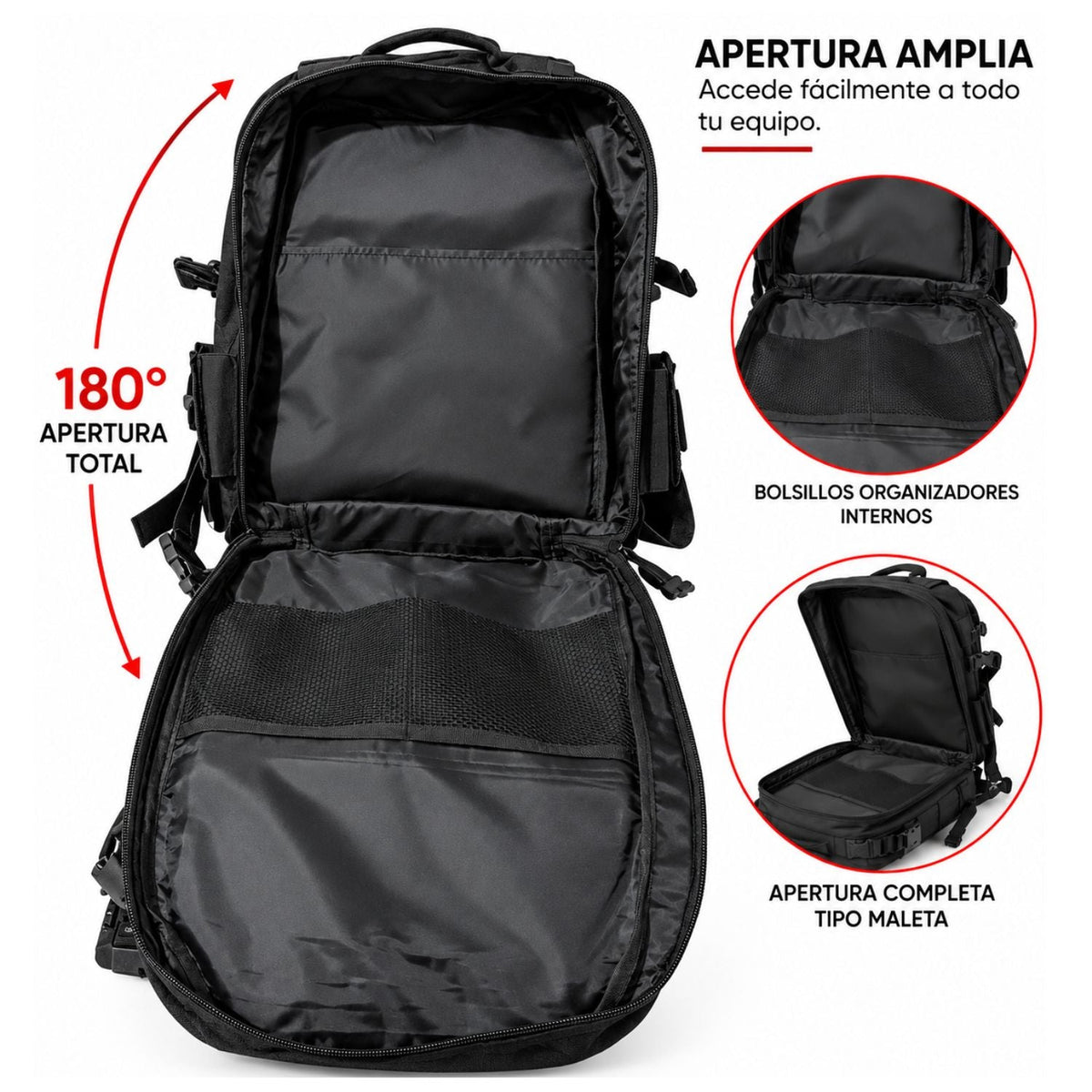 Mochila táctica de 19 L con apertura de 180° y compartimento para laptop - foto 5