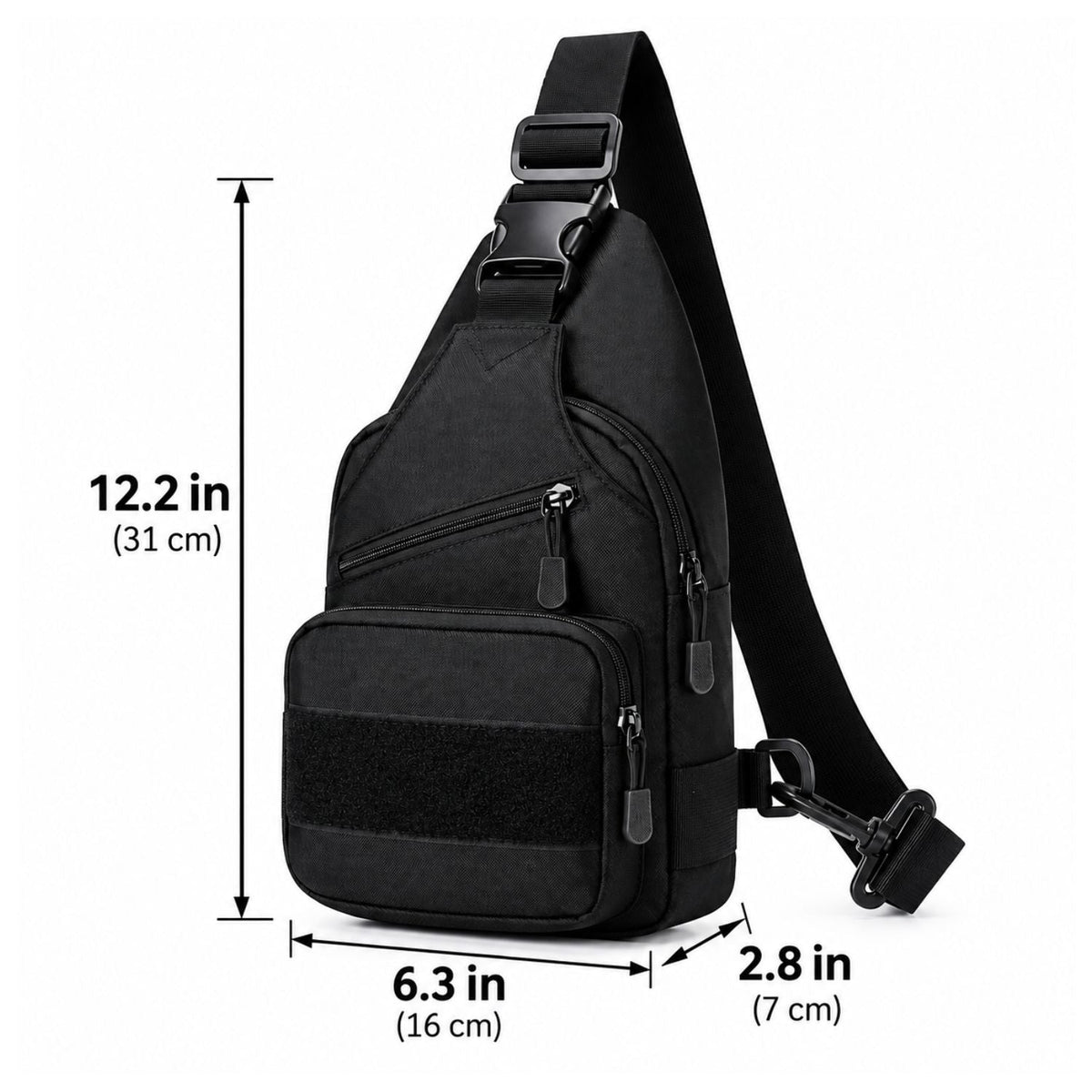Mochila sling táctica de una correa con bolsillo para botella y puerto USB - foto 2