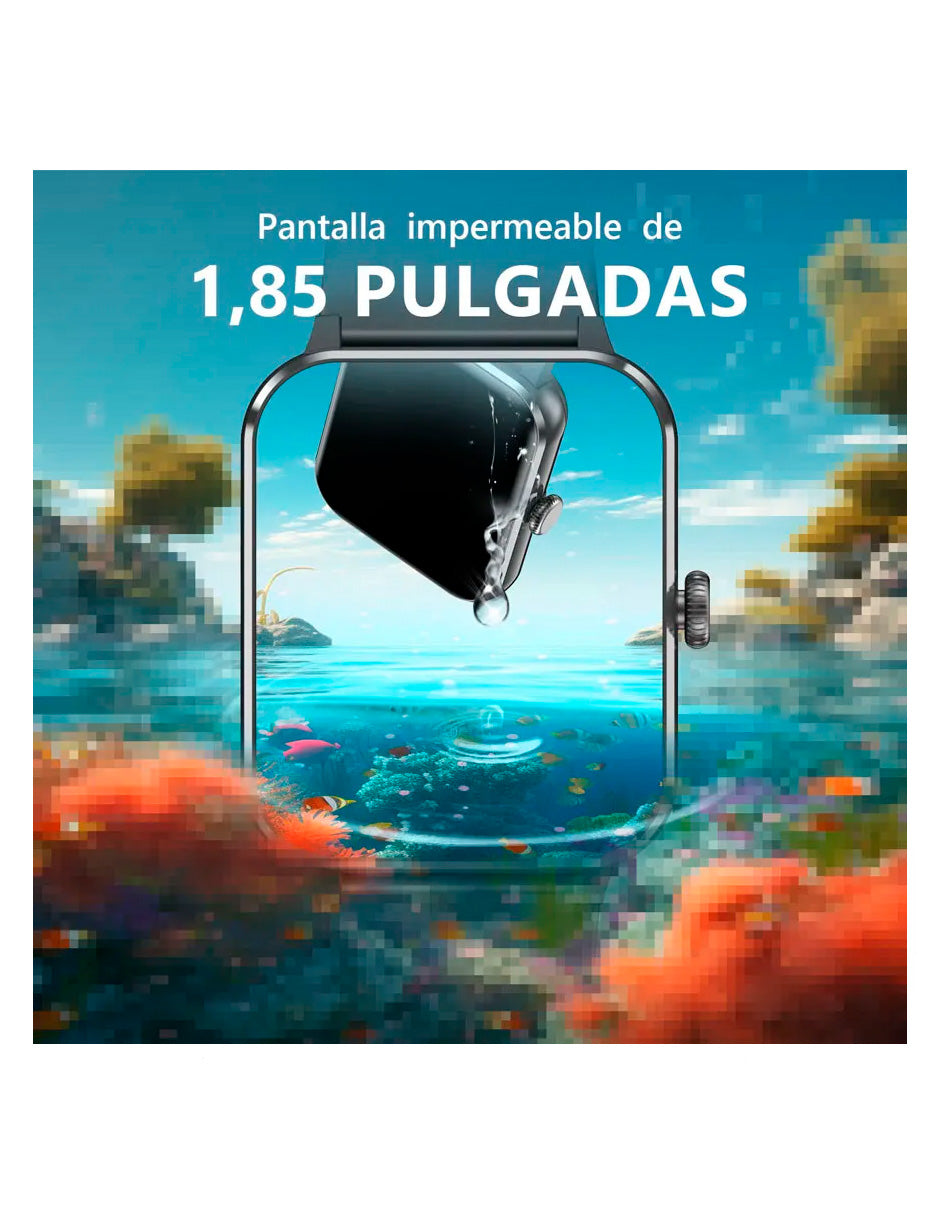 Smartwatch Hombre Mujer Llamada Bluetooth Negro