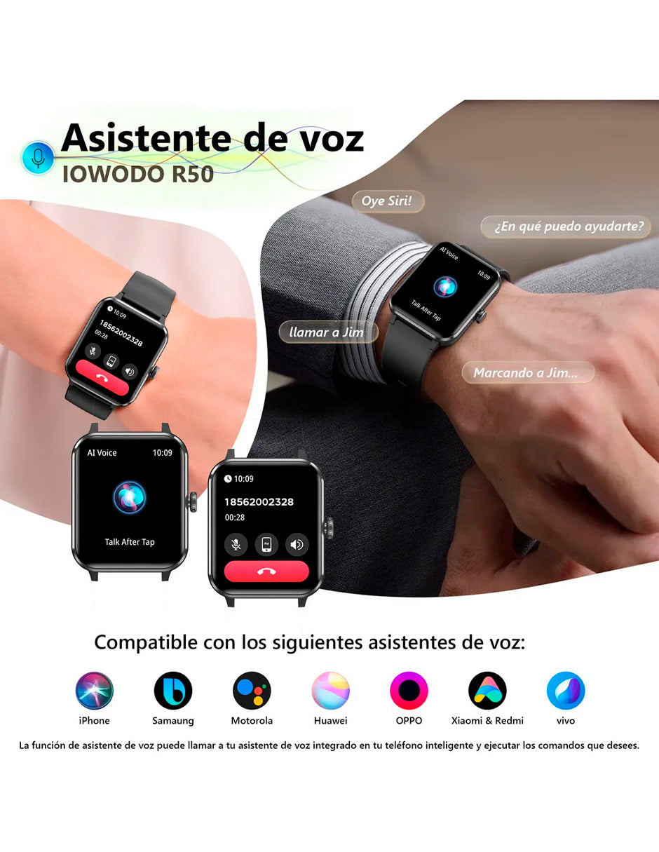 Smartwatch Hombre Mujer Llamada Bluetooth Negro