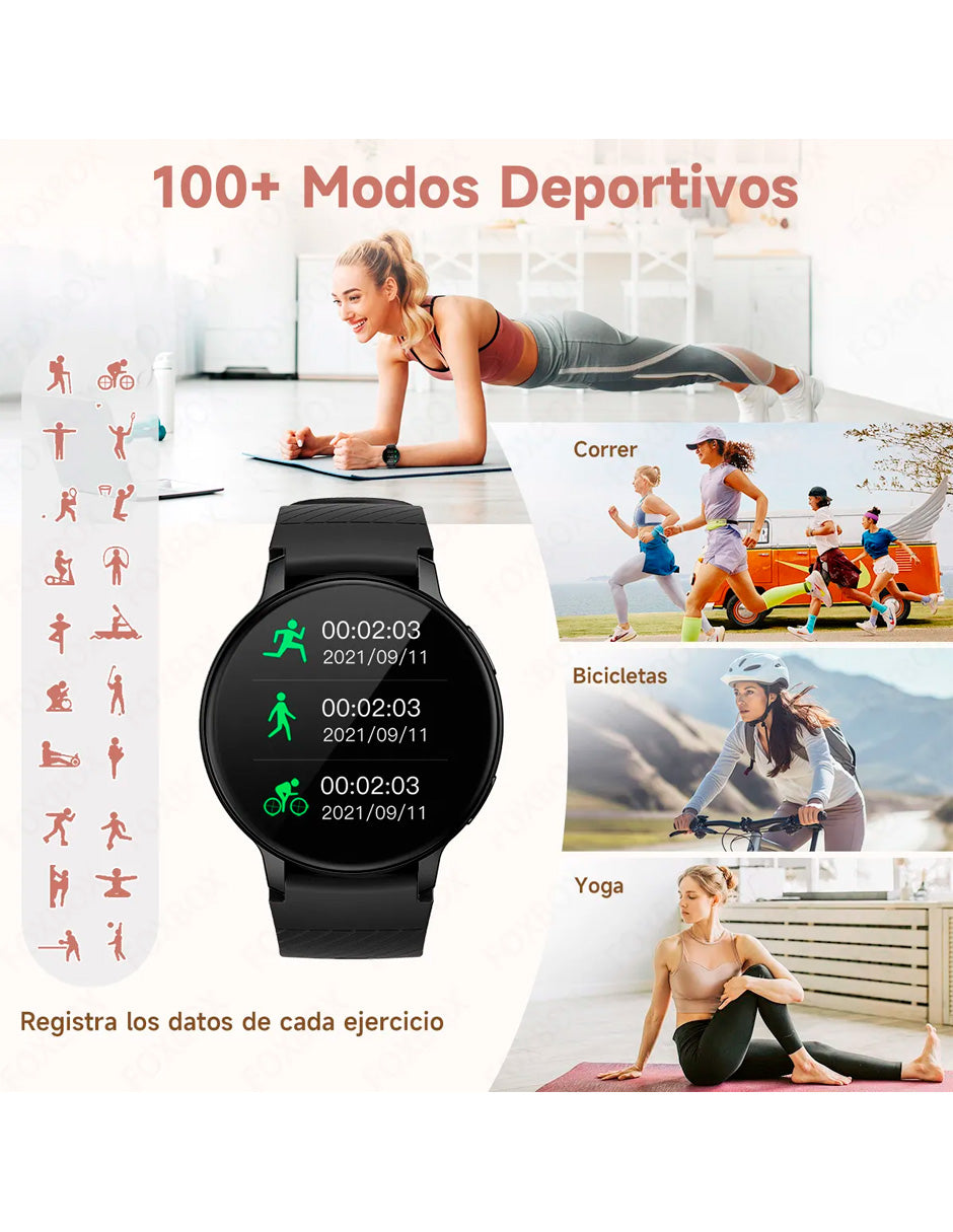 Smartwatch BW0608 Metálico Compatible Android/iOS Correa de Acero Negro