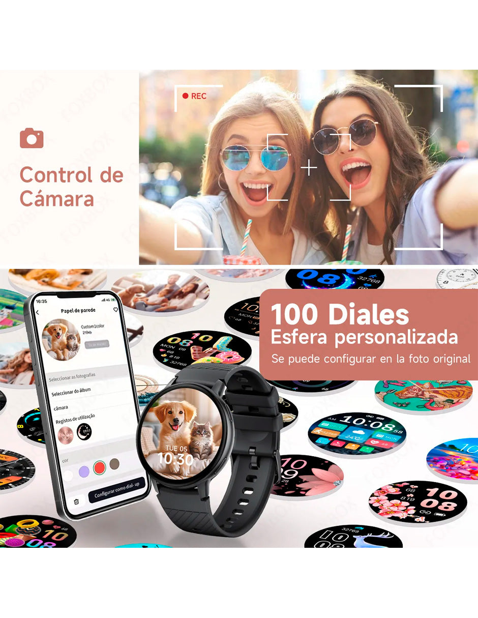 Smartwatch BW0608 Metálico Compatible Android/iOS Correa de Acero Negro