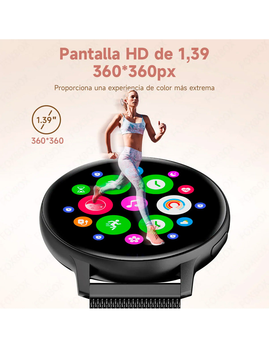 Smartwatch BW0608 Metálico Compatible Android/iOS Correa de Acero Negro