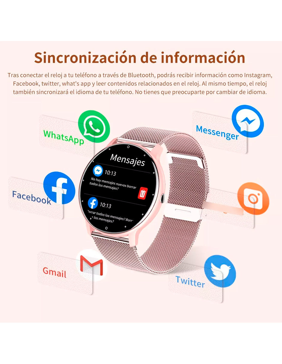 Reloj Inteligente Sports Correa BW223 MET ROSA