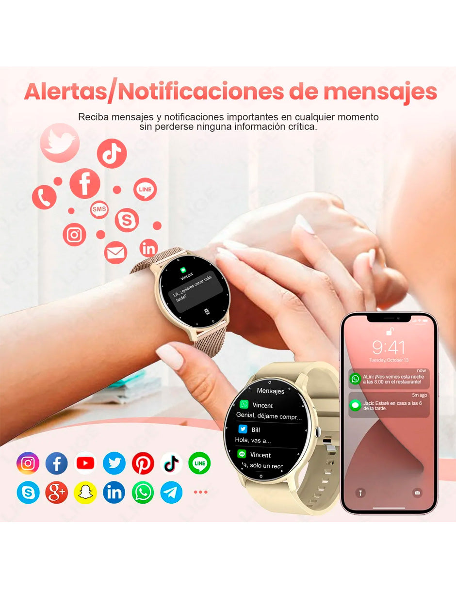 Reloj Inteligente Sports Correa BW223 MET Amarillo