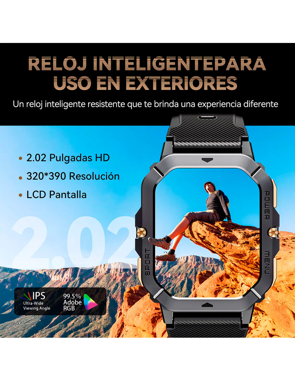 Smartwatch C28 Resistente Al Agua Estilo Militar / uso Rudo