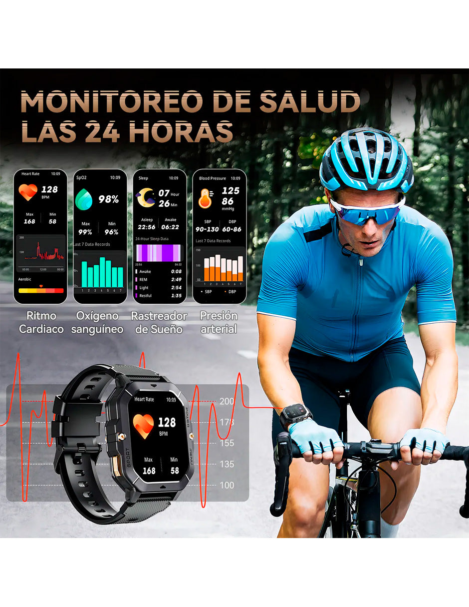 Smartwatch C28 Resistente Al Agua Estilo Militar / uso Rudo