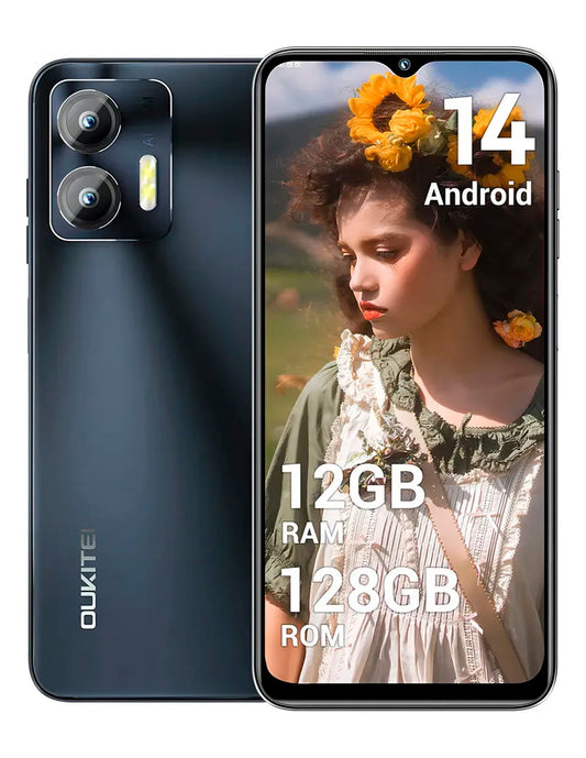 SmartPhone C36 con 12 gb Ram 128 gb Rom 5150 Mah con Android 14 NEGRO