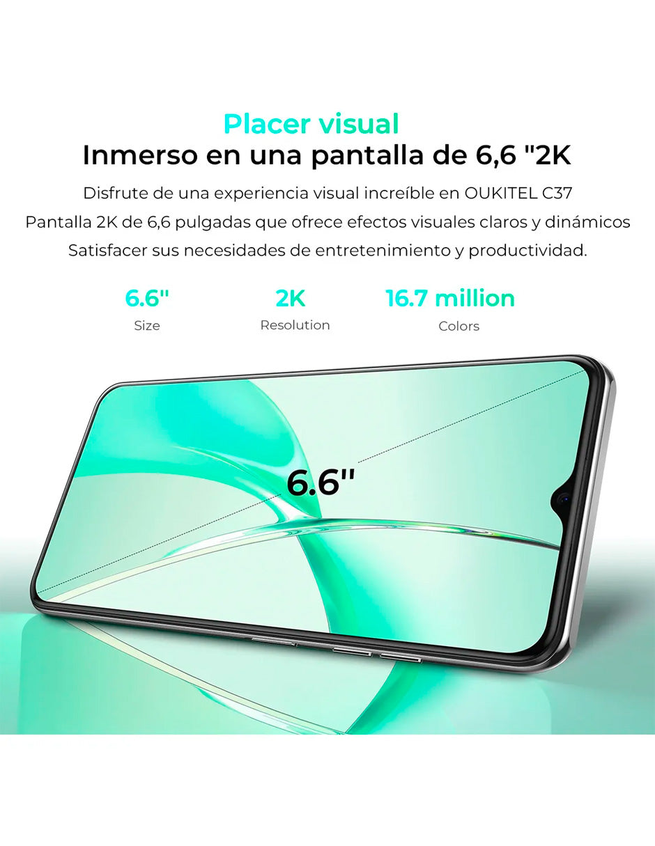 Smartphone C37 Dual Sim 18 gb+256 gb con Andriod 13 5150 Mah Lila