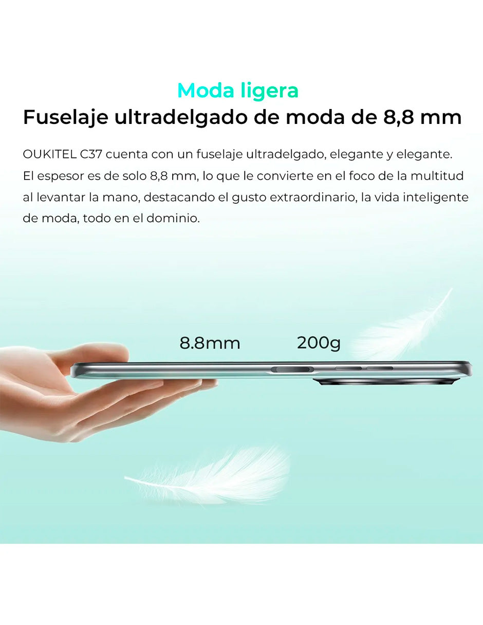 Smartphone C37 Dual Sim 18 gb+256 gb con Andriod 13 5150 Mah Negro