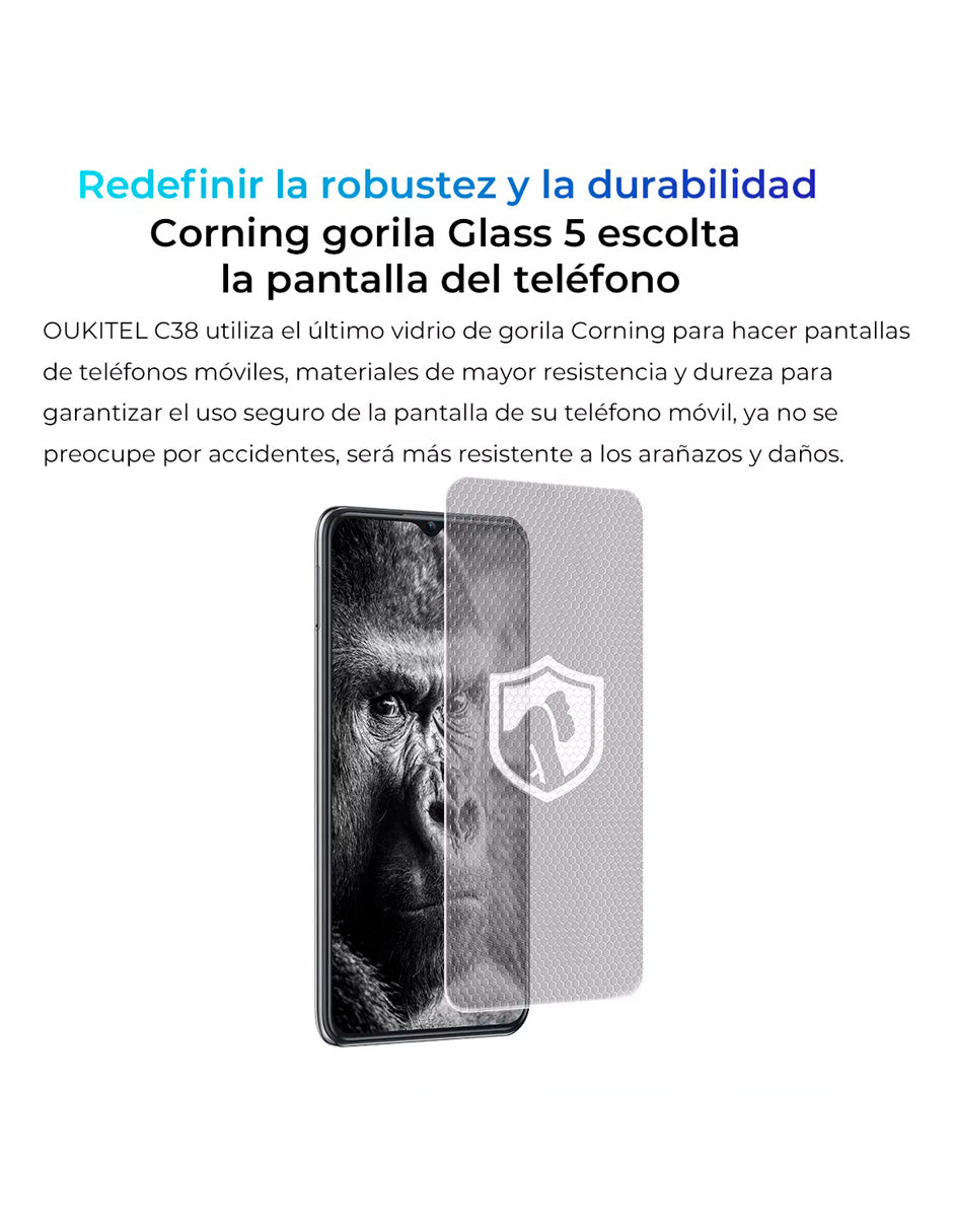 SmartPhone C38 Dual Sim 18 gb+256 gb con Andriod 13 / 5150 Mah Blanco