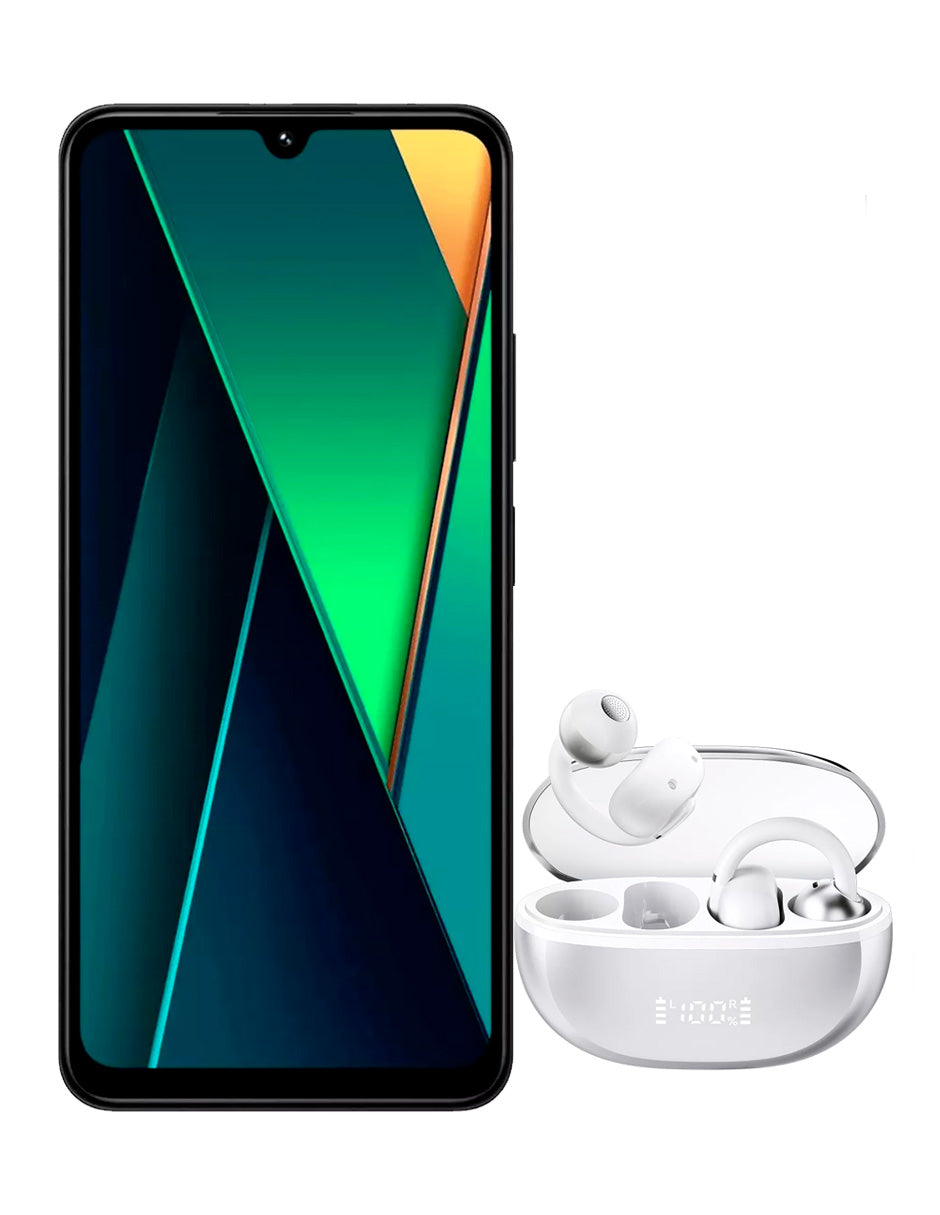 SmartPhone Poco C75 256 gb Rom 8 gb Ram Negro + Auriculares Inalámbricos Clip Blanco