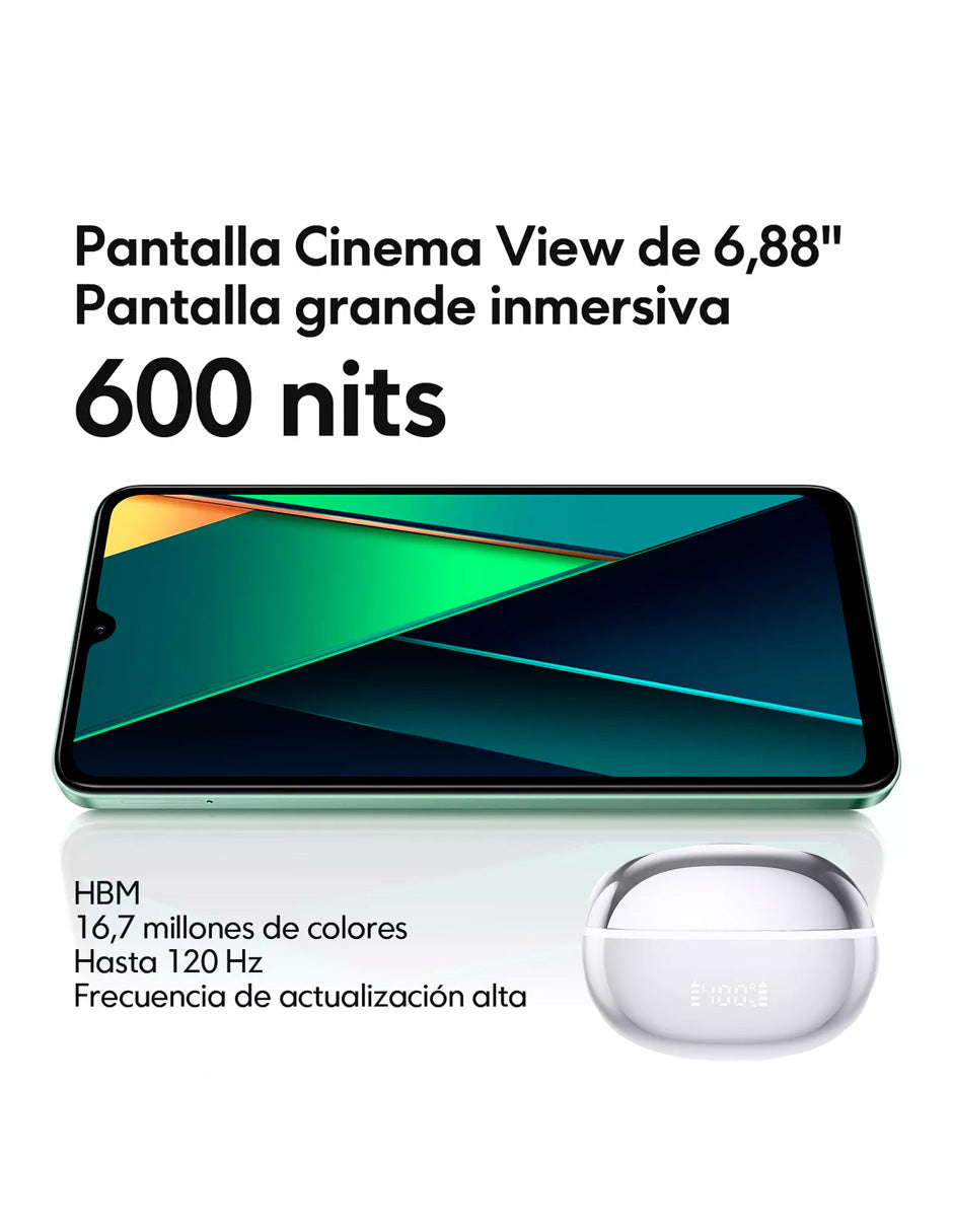 SmartPhone Poco C75 256 gb Rom 8 gb Ram Negro + Auriculares Inalámbricos Clip Blanco