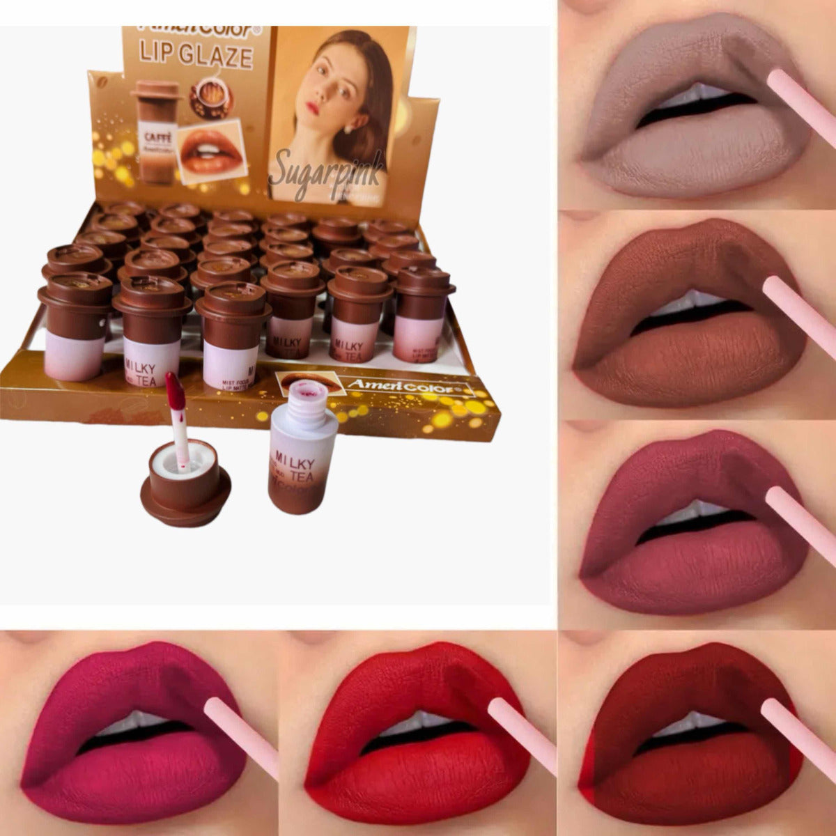 Set de 27 labiales mate indelebles en vasito de café CC-165
