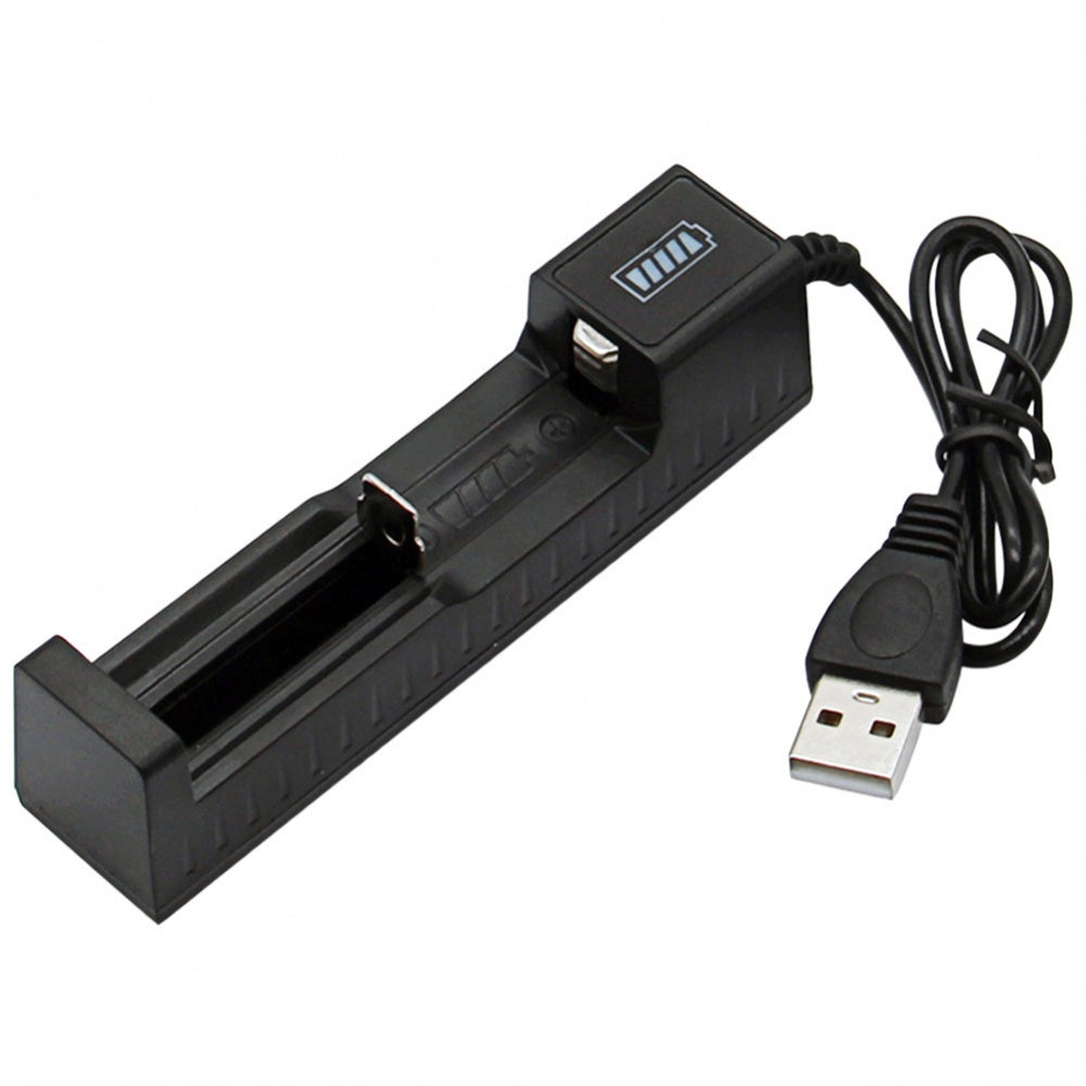 Cargador de batería de plástico con USB e indicador LED CDQA