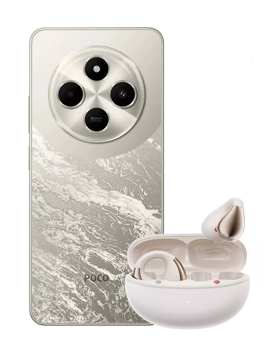SmartPhone Poco C75 256 gb Rom 8 gb Ram Gold + Auriculares deportivos C30 Ear Clip