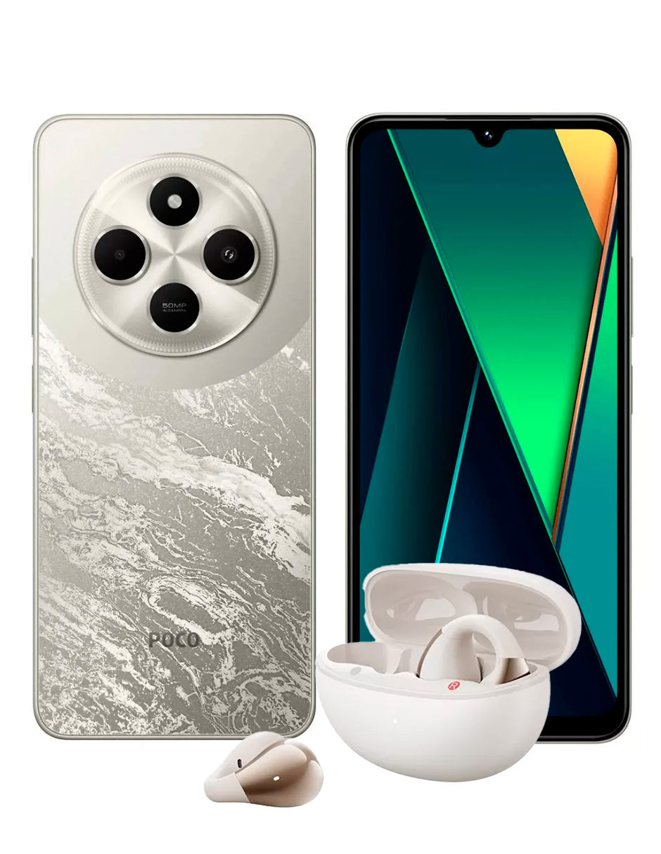 SmartPhone Poco C75 256 gb Rom 8 gb Ram Gold + Auriculares deportivos C30 Ear Clip