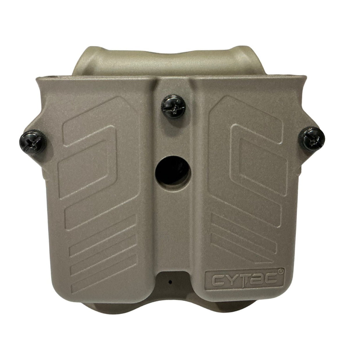 Porta cargador doble universal Cytac en color coyote, 7 formas de porte