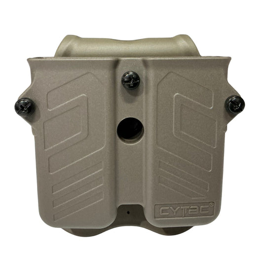 Porta cargador doble universal Cytac en color coyote, 7 formas de porte