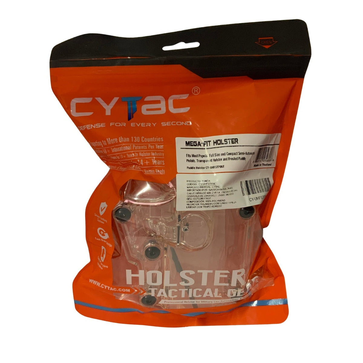 Funda universal transparente Cytac Mega-Fit para pistola, CY-UHFSTP06T - foto 4