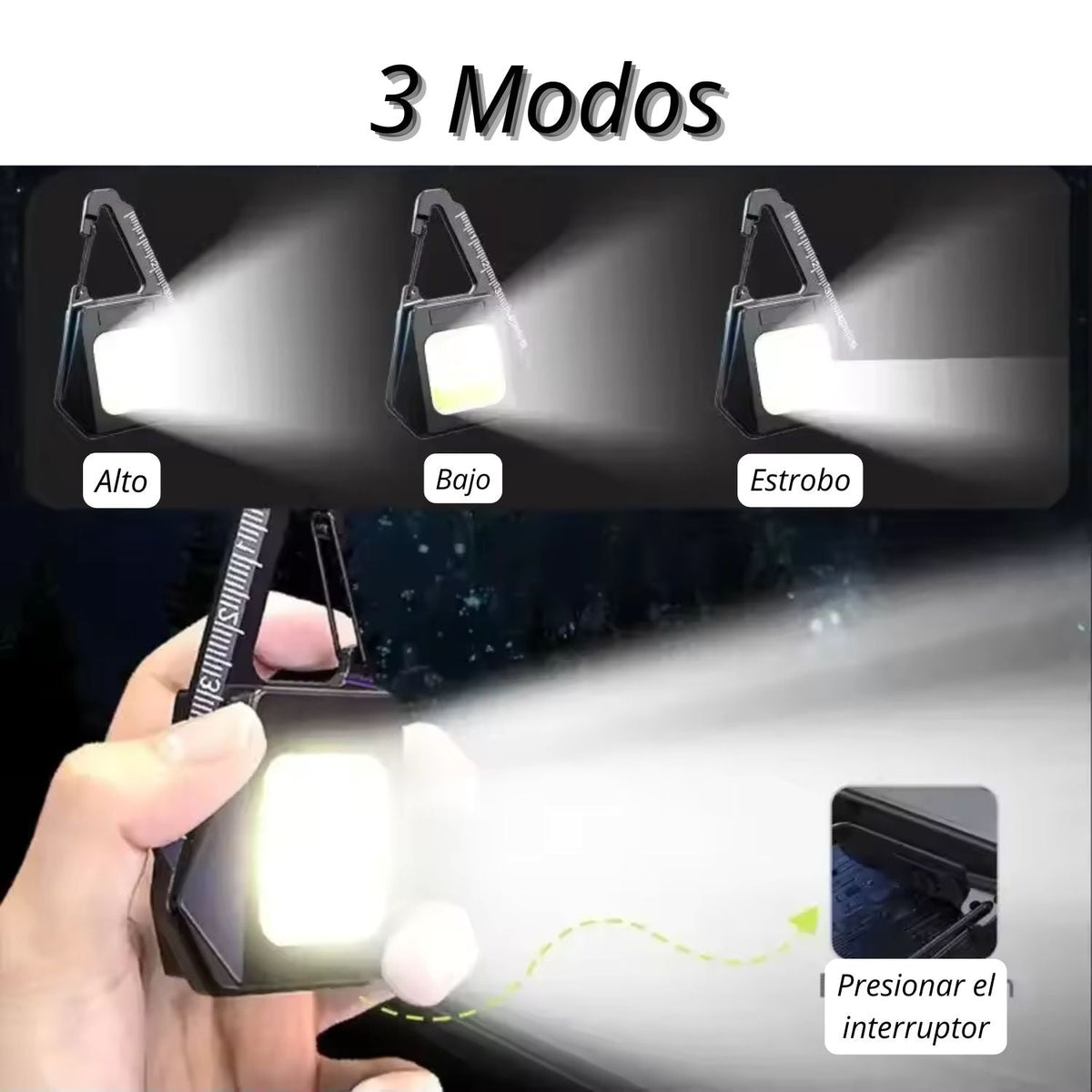 Llavero con luz COB recargable de emergencia - foto 2