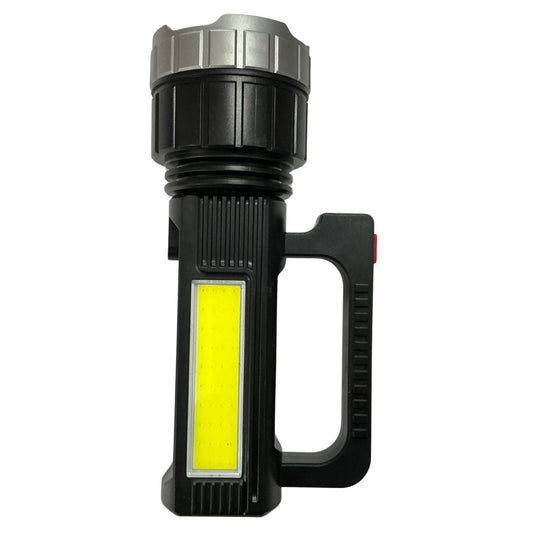 Linterna solar recargable con luz COB lateral, USB-C y trípode