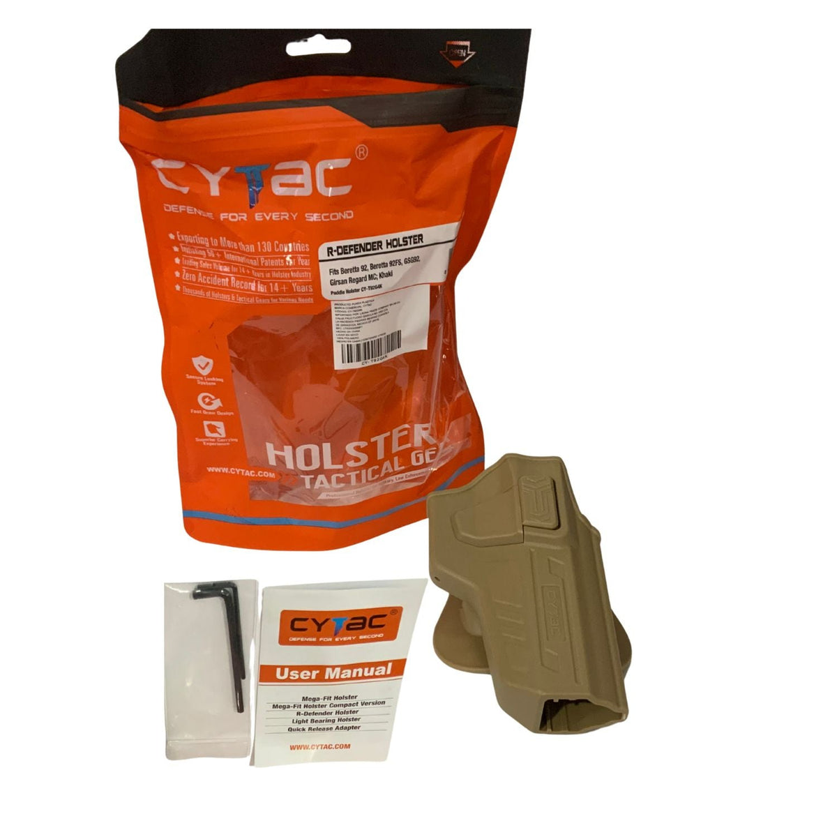 Funda CYTAC para Beretta 92 y 92FS en color khaki, porte exterior - foto 4