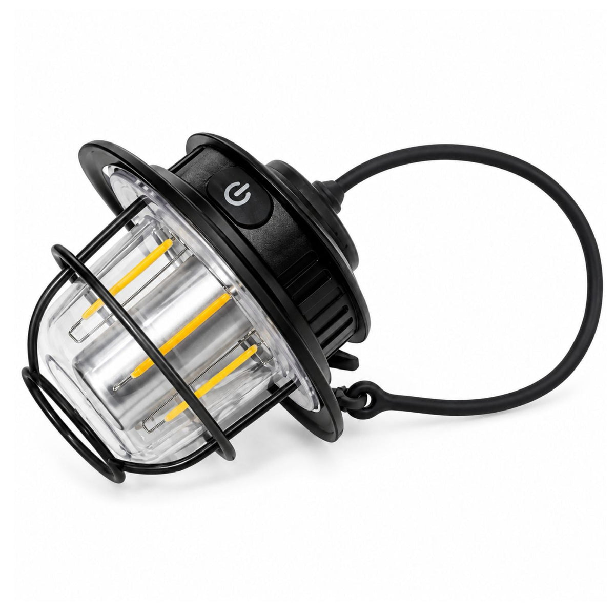 Lámpara LED retro para camping, recargable USB-C, IPX4, 360° y 4 colores de luz