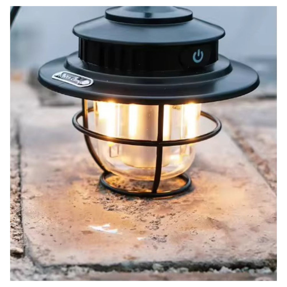 Lámpara LED retro para camping, recargable USB-C, IPX4, 360° y 4 colores de luz - foto 3