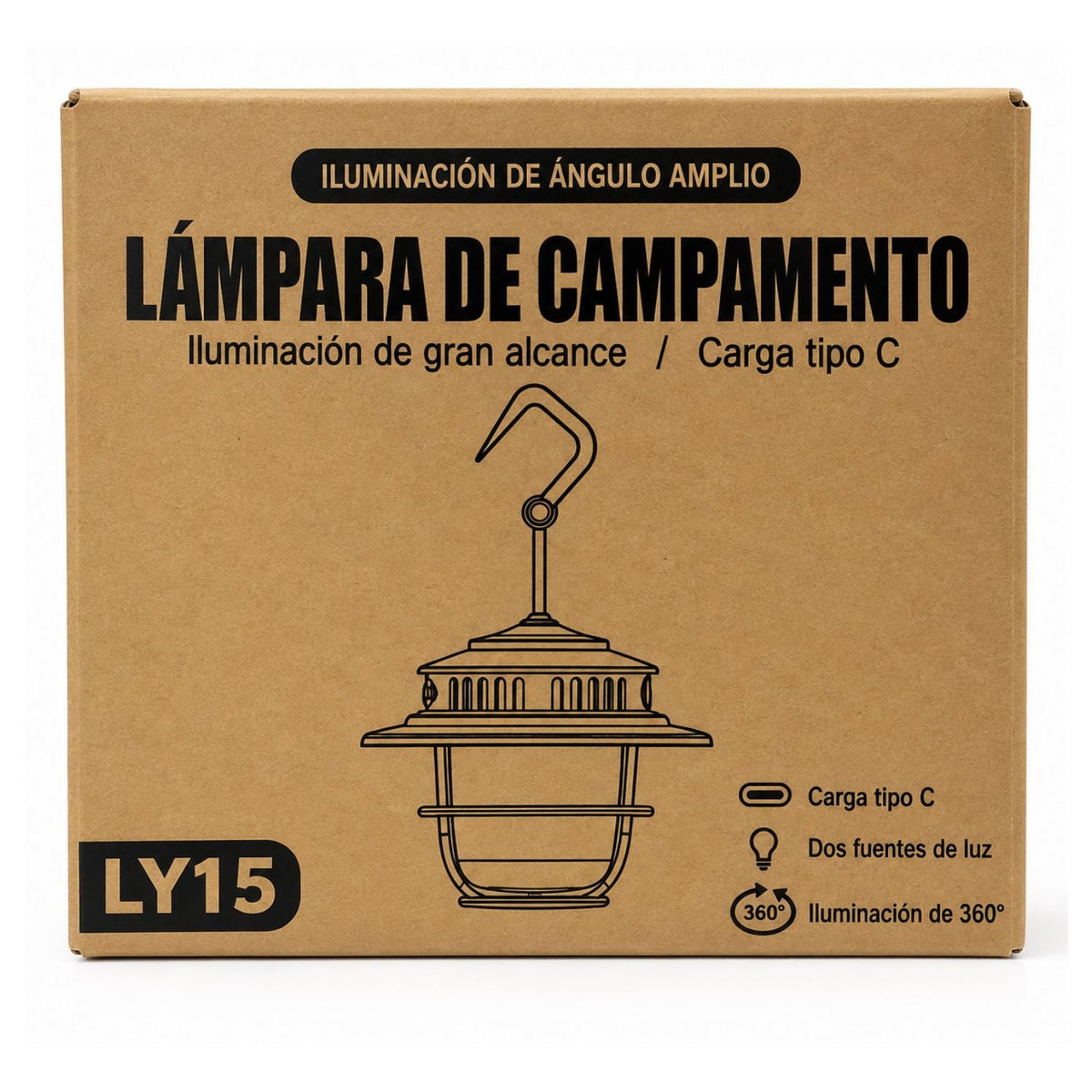 Lámpara LED retro para camping, recargable USB-C, IPX4, 360° y 4 colores de luz - foto 7