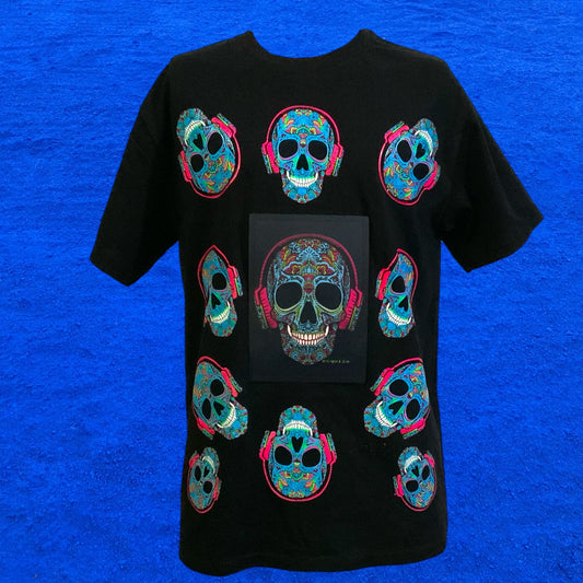 Playera LED con luz intermitente activada por sonido y pulsera