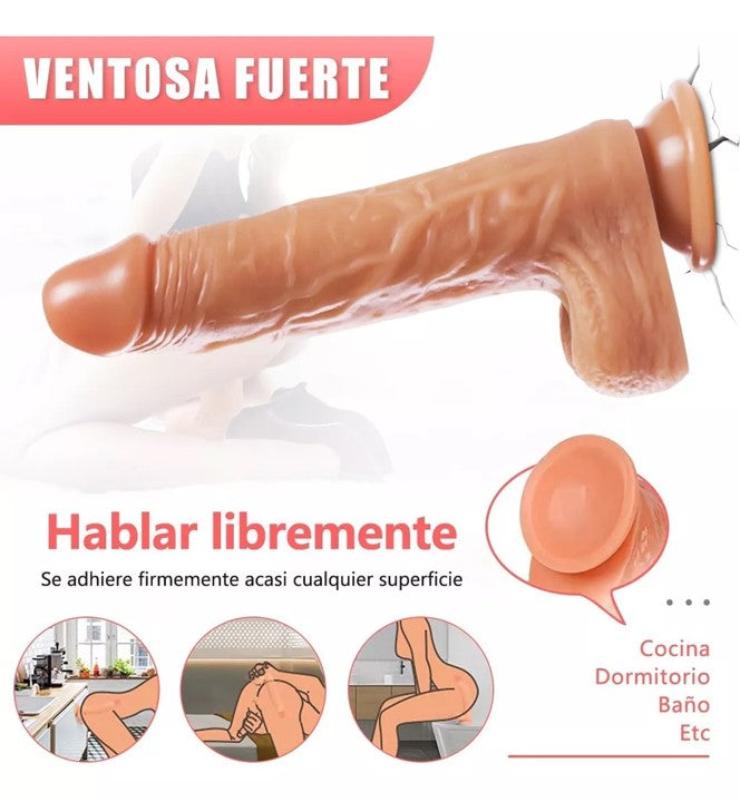 Consolador Vibrador Eléctrico Con Calefacción De 22.5x4.3cm