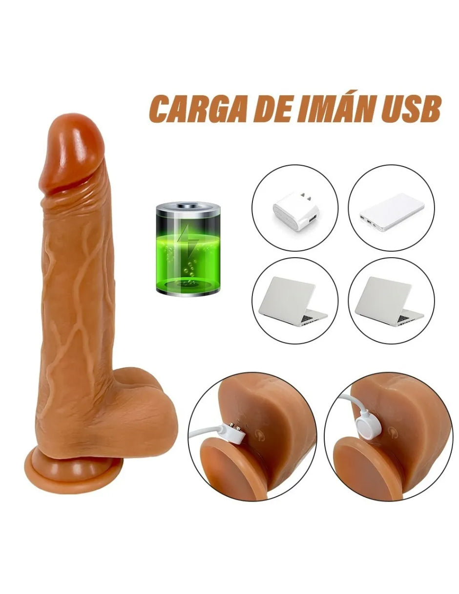Vibrador Consolador Realista Dildo Pene Telescópico