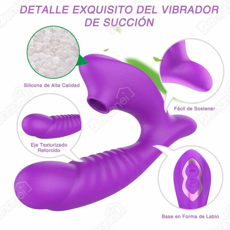 Vibrador Succionador Consolador Clítoris Estimulador Vaginal